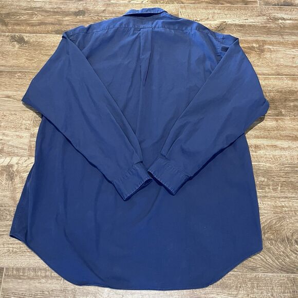 Vintage Ralph Lauren Shirt Men's XL Navy Blue Blake Long Sleeve Red Pony Logo - Picture 5 of 6